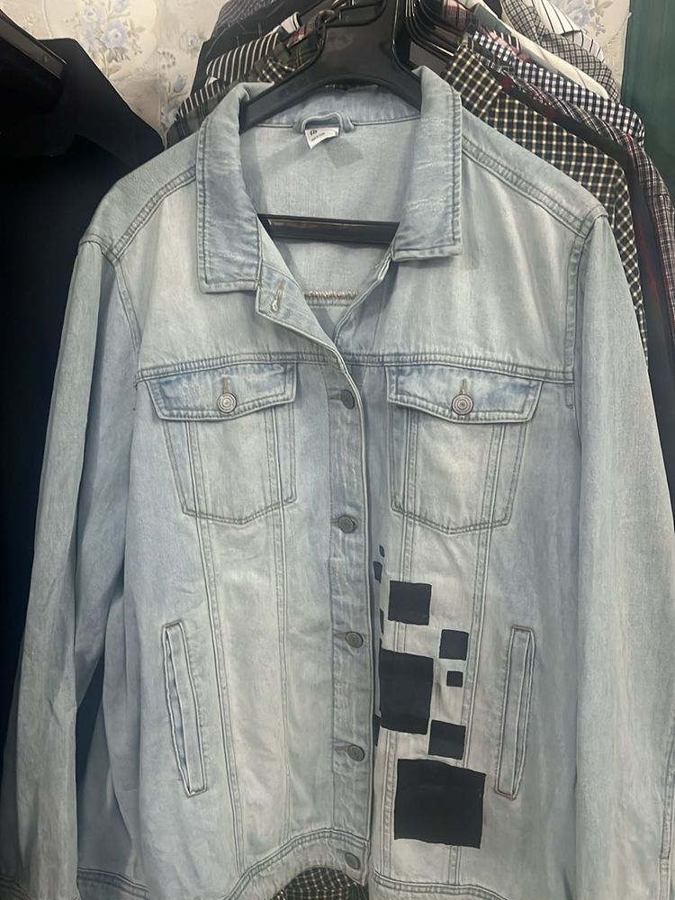 Unique Denim Jacket with Patches