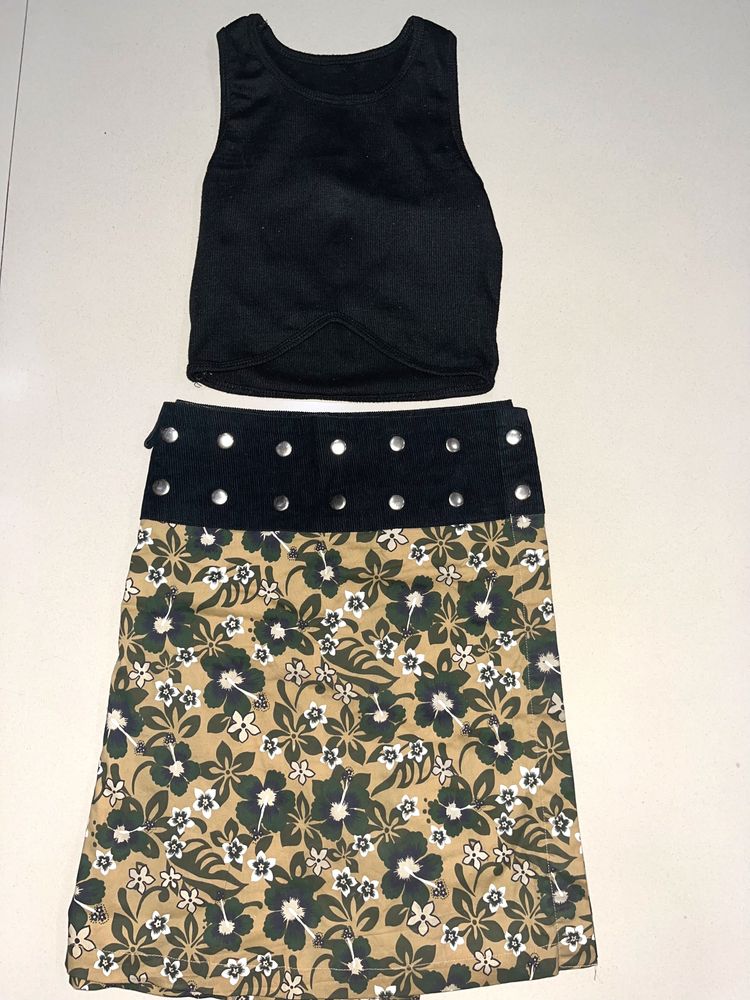 Wrap Around Floral Skirt