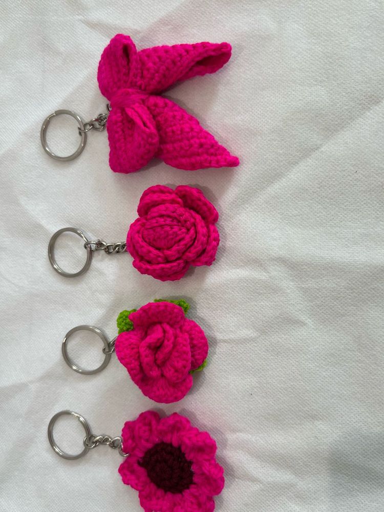 Crochet Keychain  Set Of Four Combo Only On 310/-