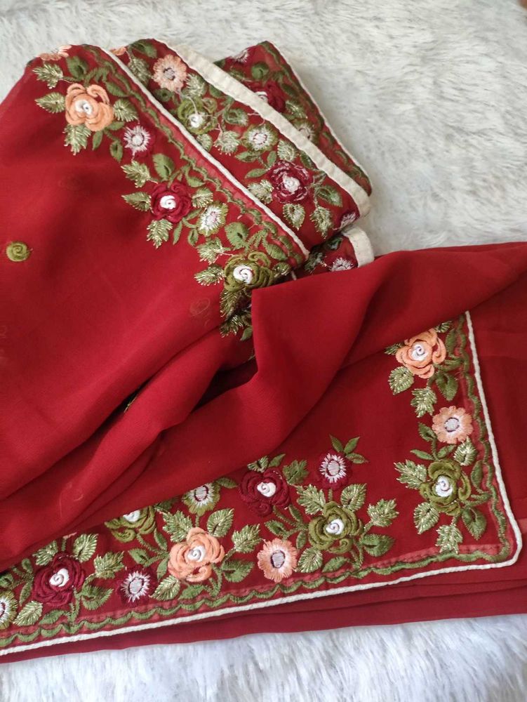 BEAUTIFUL RUST RED SAREE 🌹