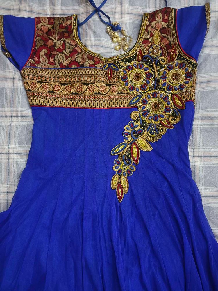 Blue Embroidered Dress