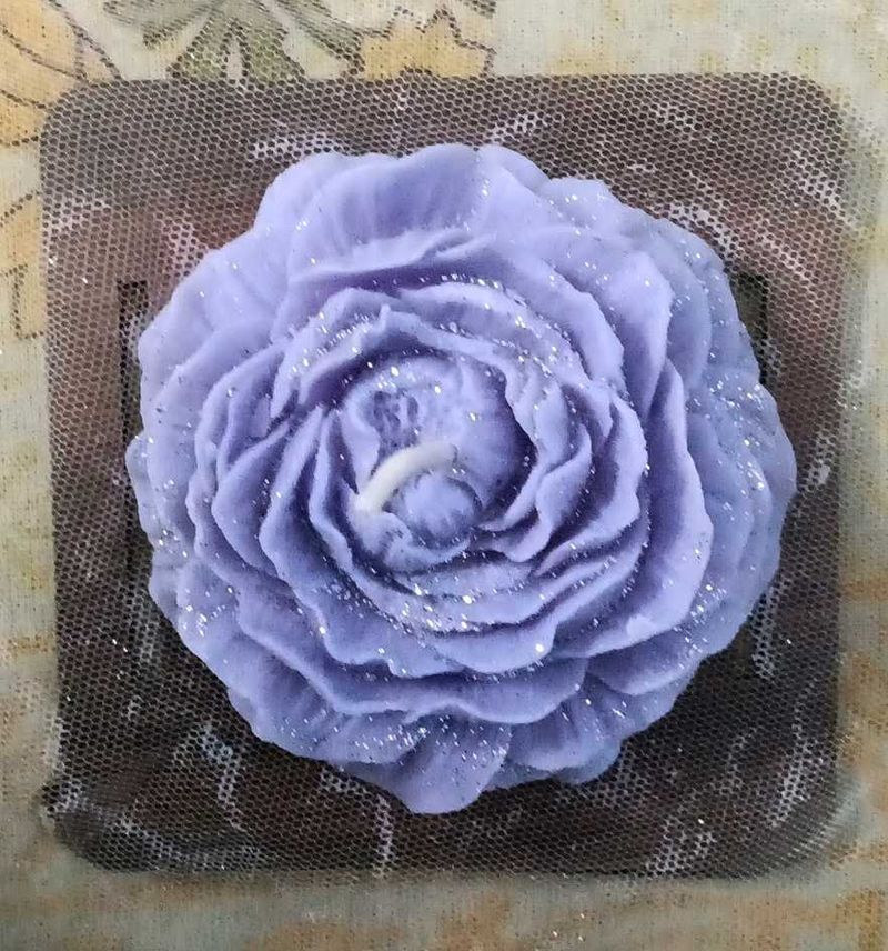 Handmade Rose 3 Candles With Stand