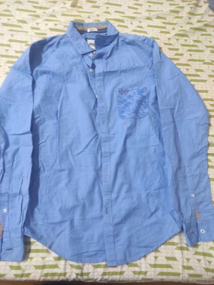 Small Size Blue Casual Shirt/ Basics Brand