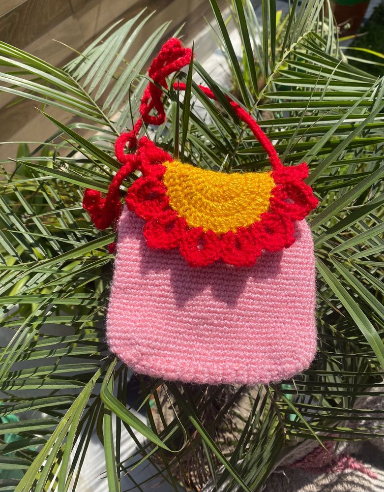 Crochet Baby Sling Bag And Kids Rubber