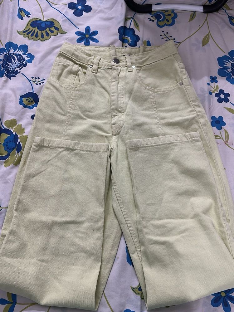 Pastel Green Straight Leg Jeans