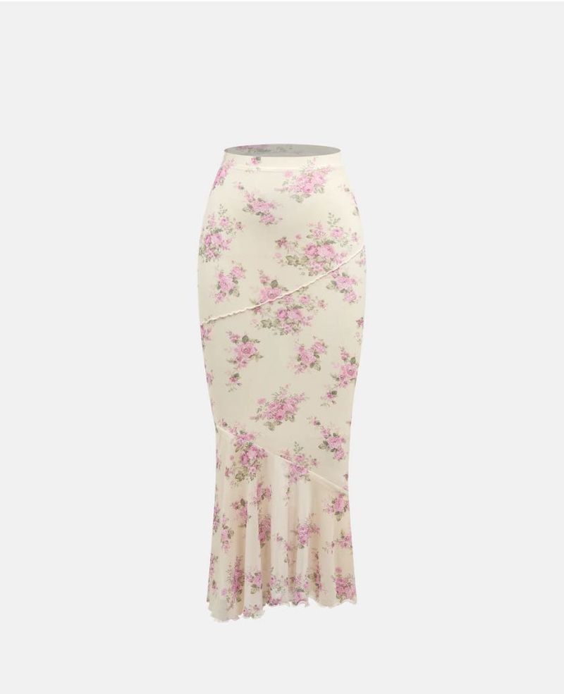 Floral Print Mermaid Skirt