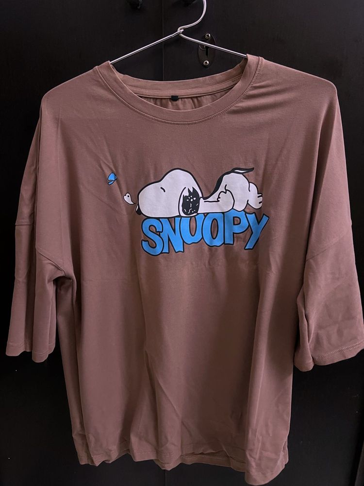Brown Snoopy T Shirt