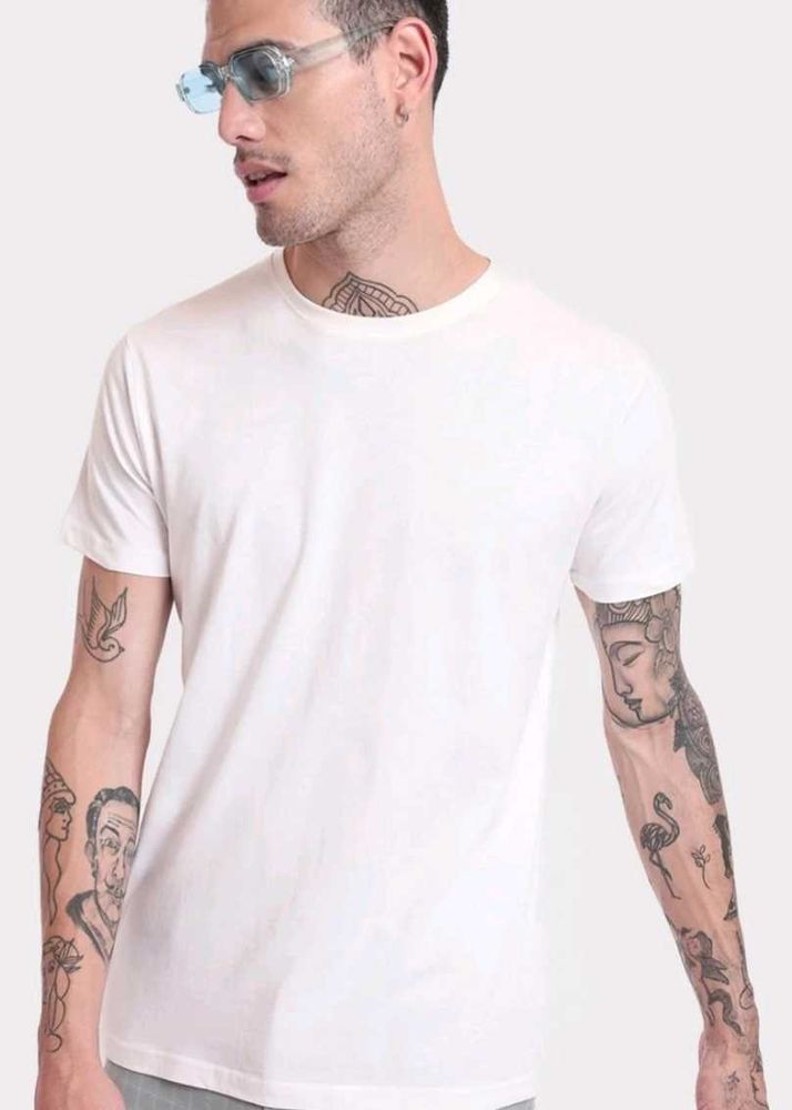 BEWAKOOF Branded White T-Shirt Pure Cotton