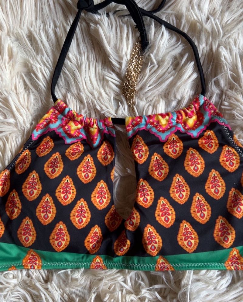 Patterned padded Bikini Top