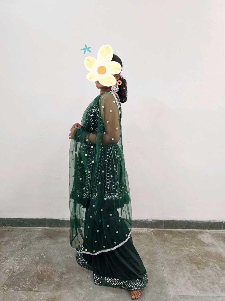 Elegant Green Embroidered Kurta Set