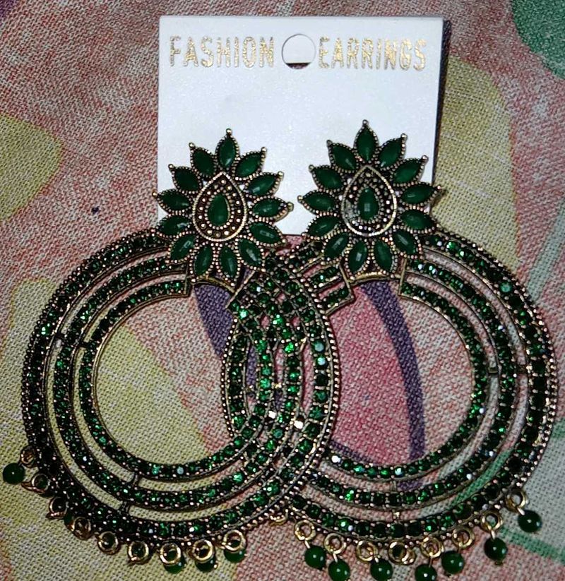 Green Fashion Earrings