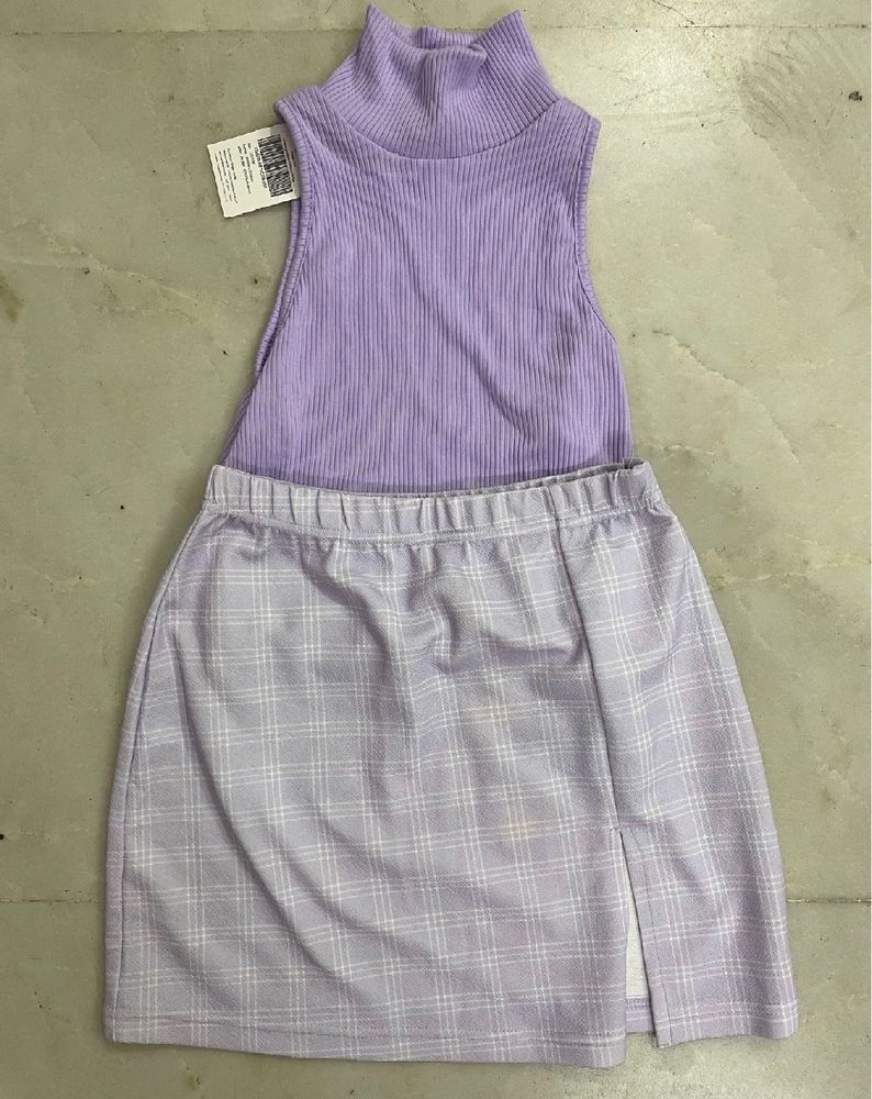 Slit Skirt And Top Set