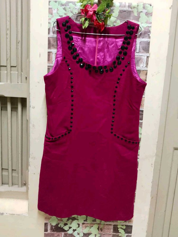 Chic Magenta Dress unique design n colour
