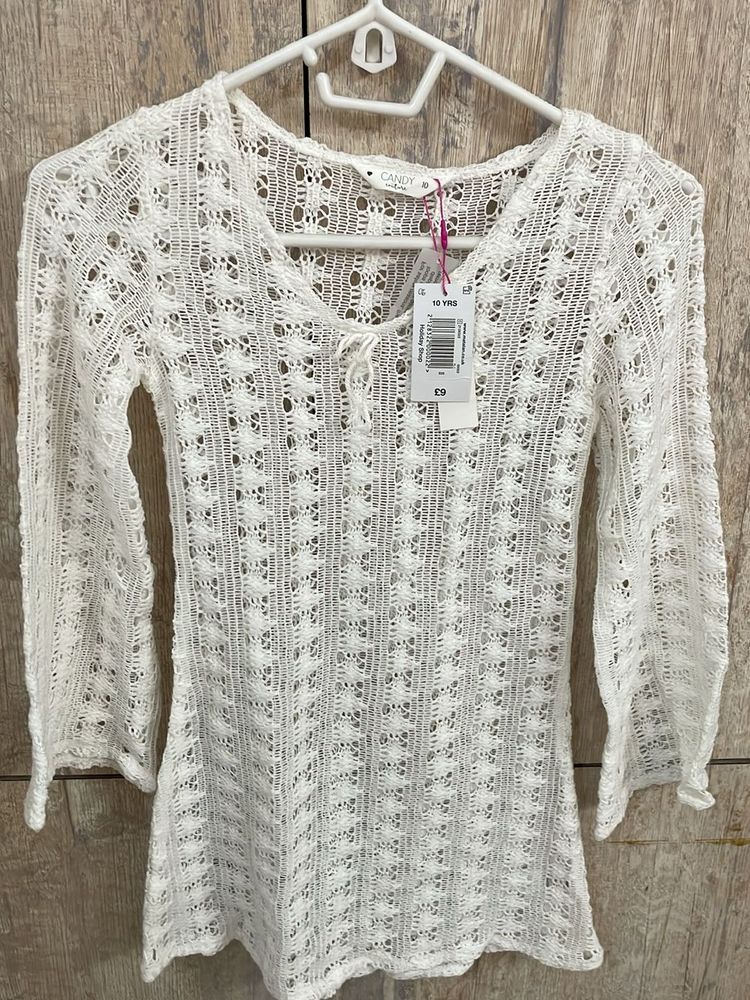 White Crochet Top