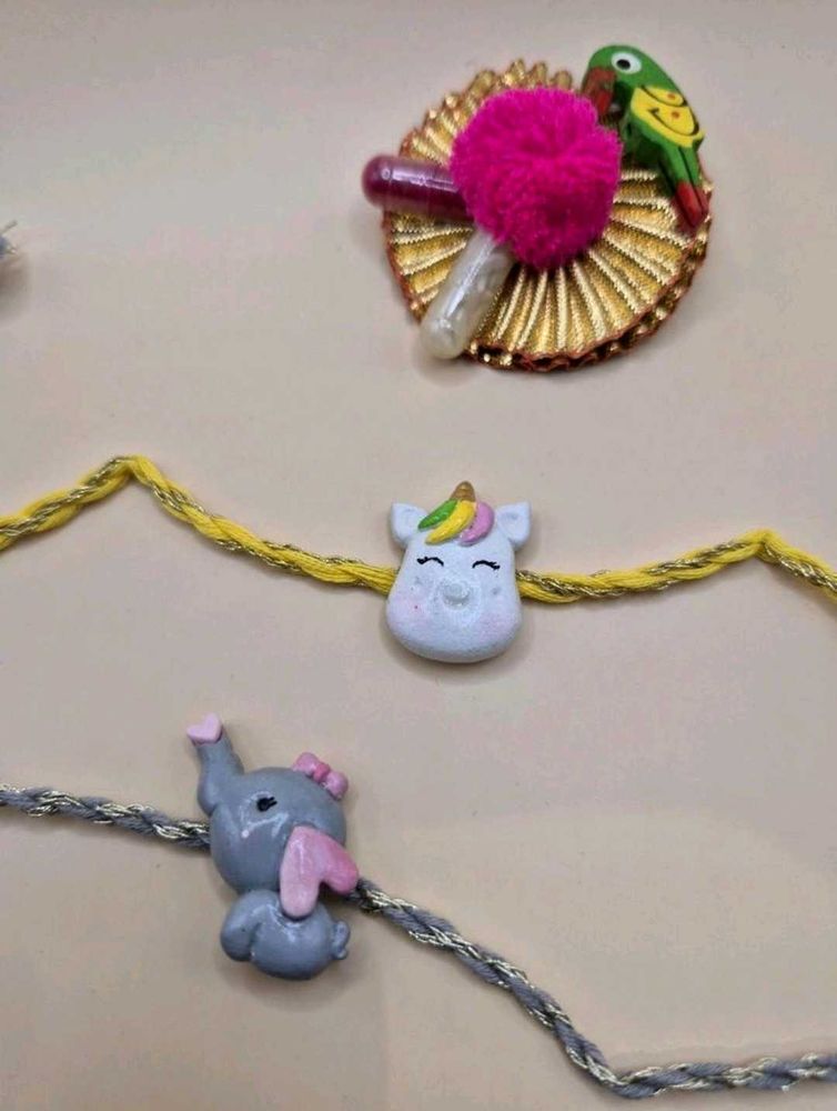 😍Colourful Clay Rakhi For Kids
