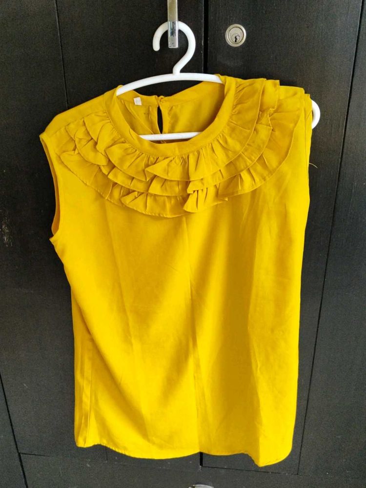 Yellow Ruffle Top