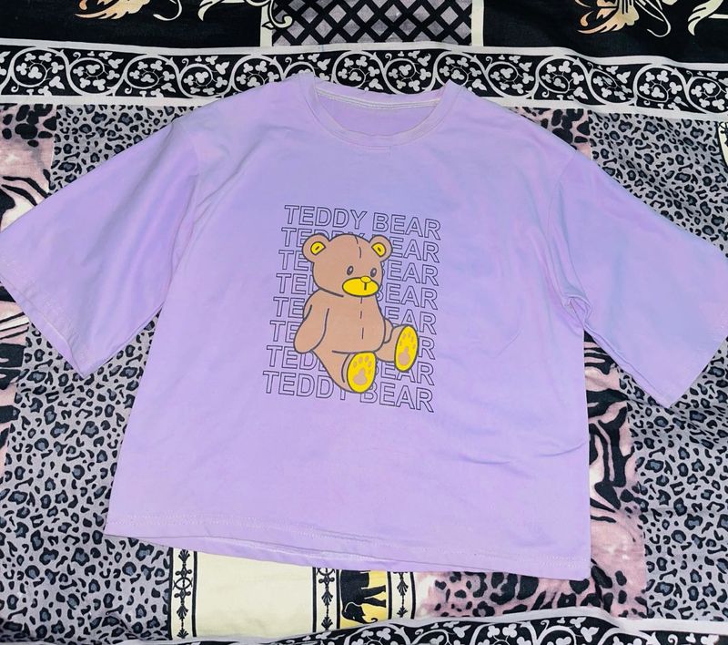 Lilac Teddy Bear Graphic Tee