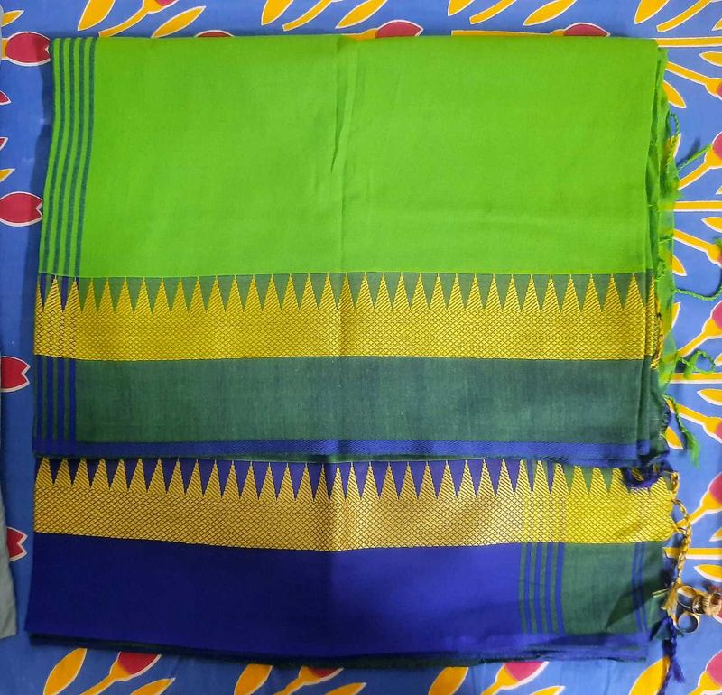 Elegant Green Cotton Saree