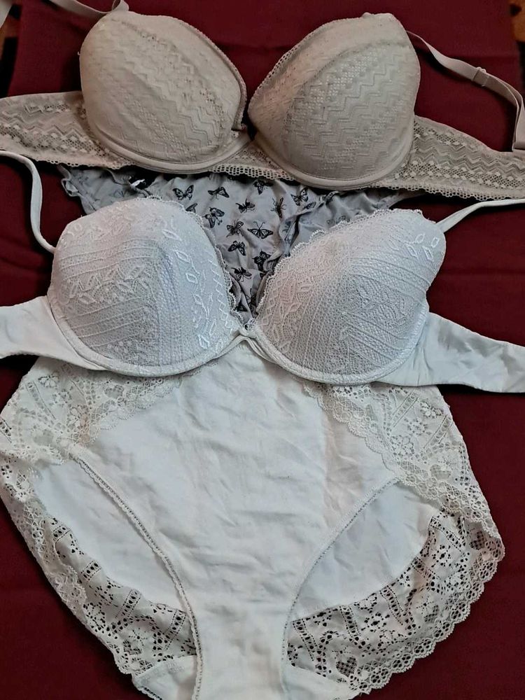 combo Of Four Imported Fabric Bra N Panty