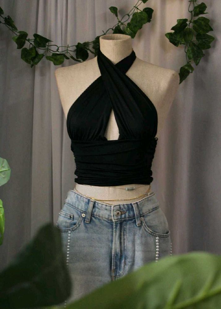 Zara Black Halter Top