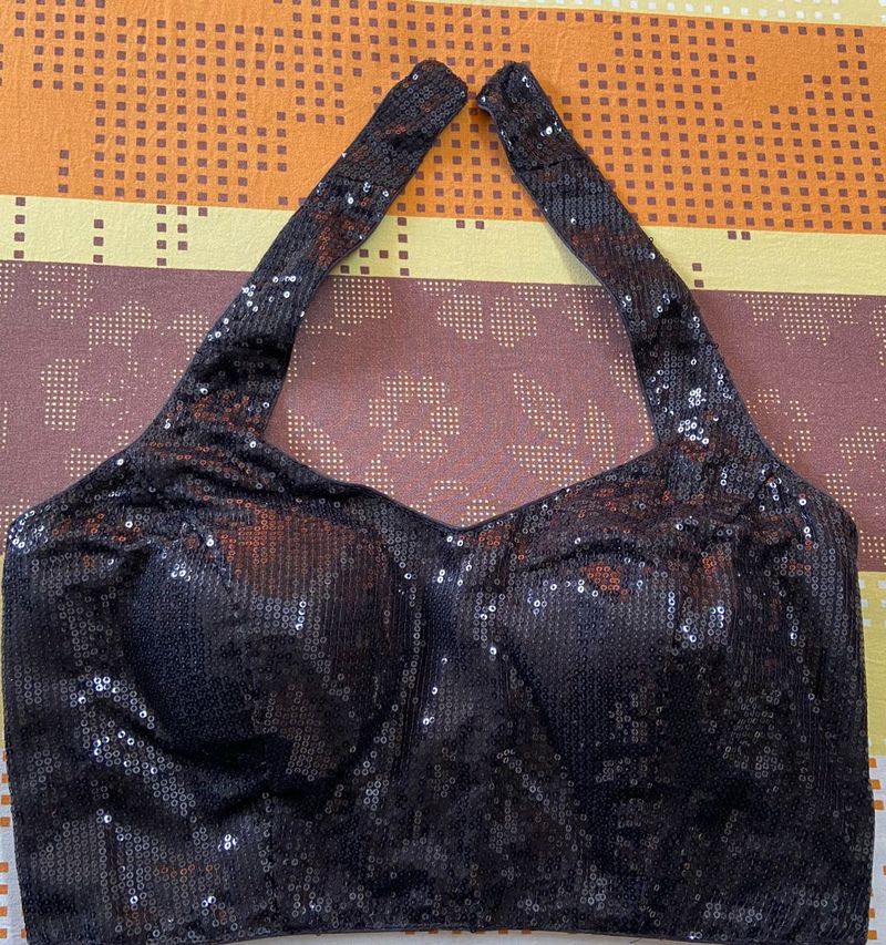 Sequin Halter Neck Blouse