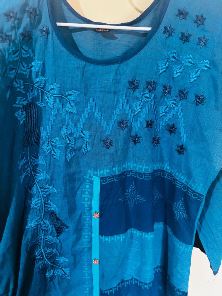 ₹190 only Blue straight kurta - XL