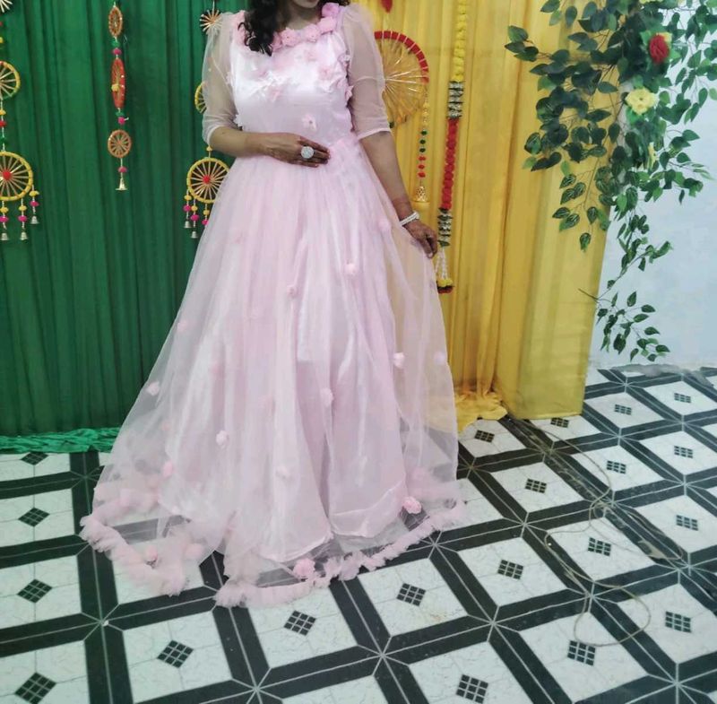 Pink Floral Party Gown