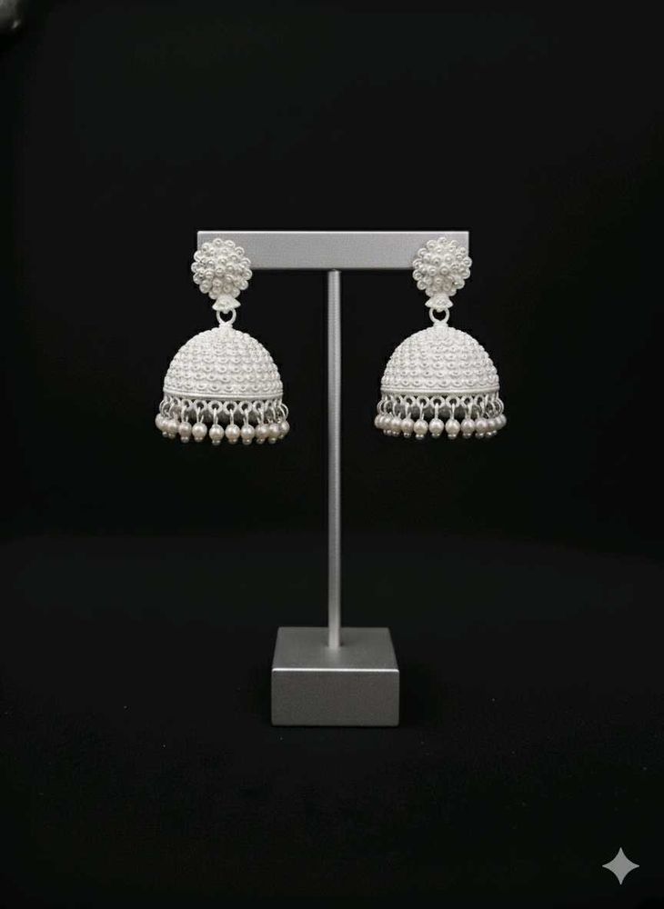 Silver Jhumka Earrings