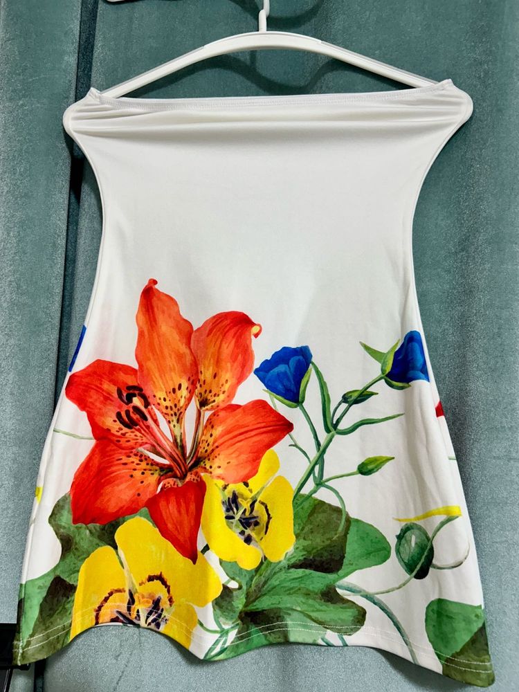 Floral Print Tube Top