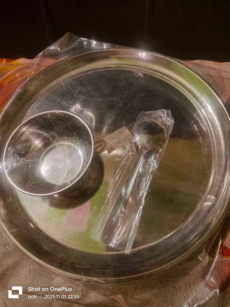 Steel Thali Set - New