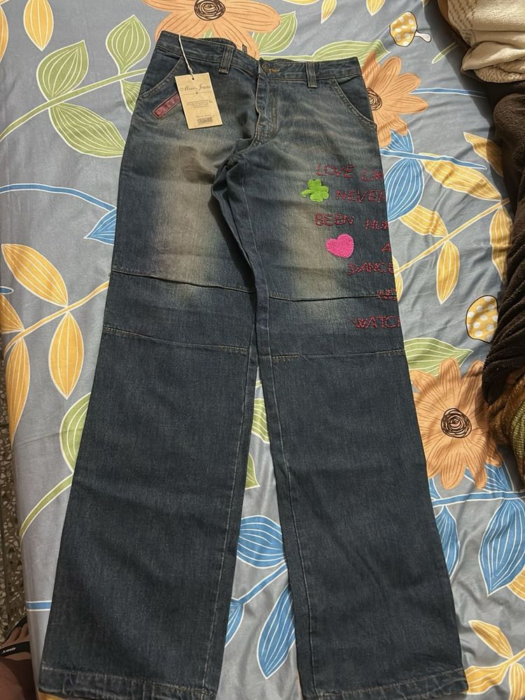 Unique Embroidered Denim Jeans