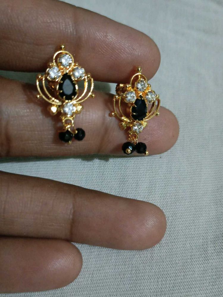 Black Gold Polish Earrings