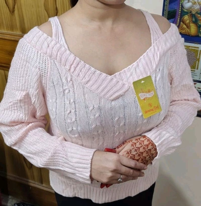 Stylish Neck Off Shoulder Sweater✨🌸💕