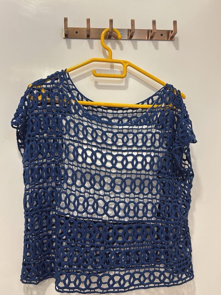 Blue Crochet Top