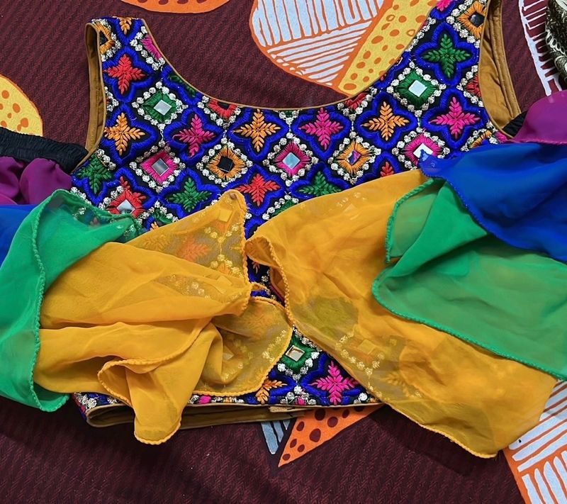 Embroidered Indian Blouse with Mirror Detail