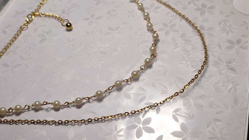Gold &amp; Pearl Layered Necklace