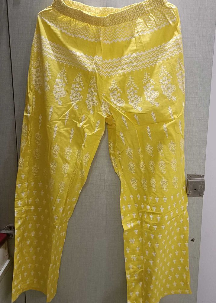 Yellow Printed Pajama Pants