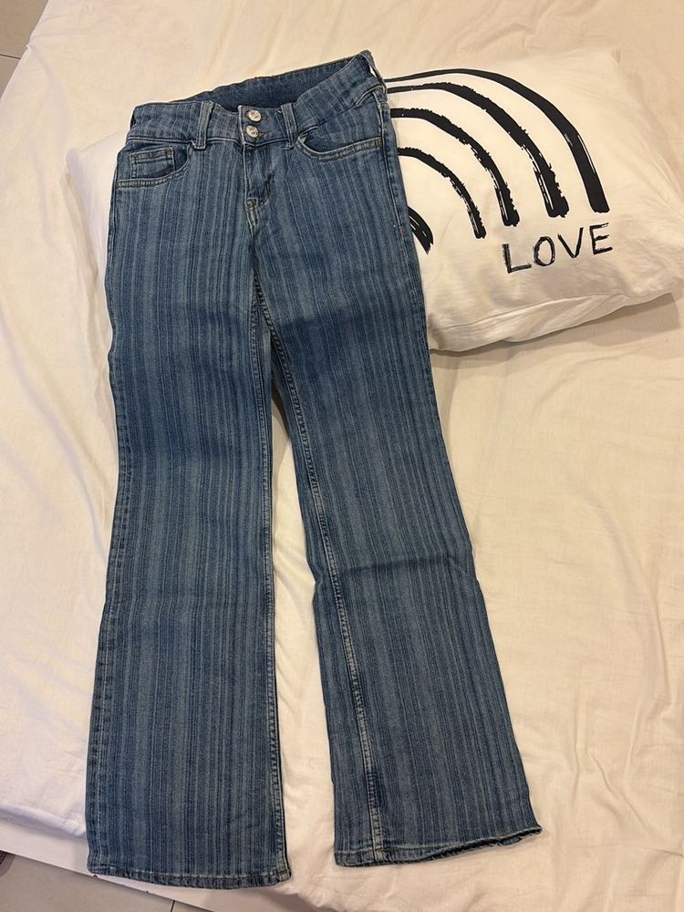 Striped Flare Jeans
