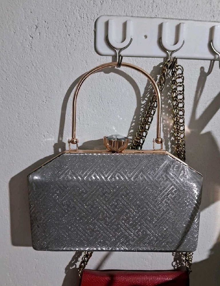 Sparkly Silver Clutch