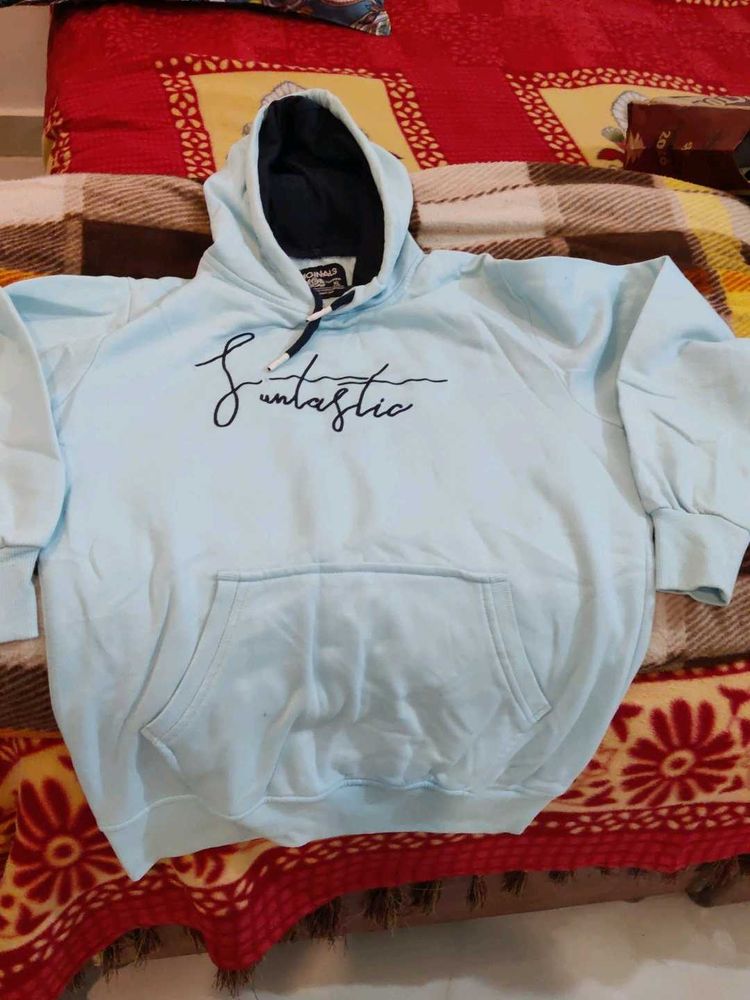 Light Blue Graphic Hoodie