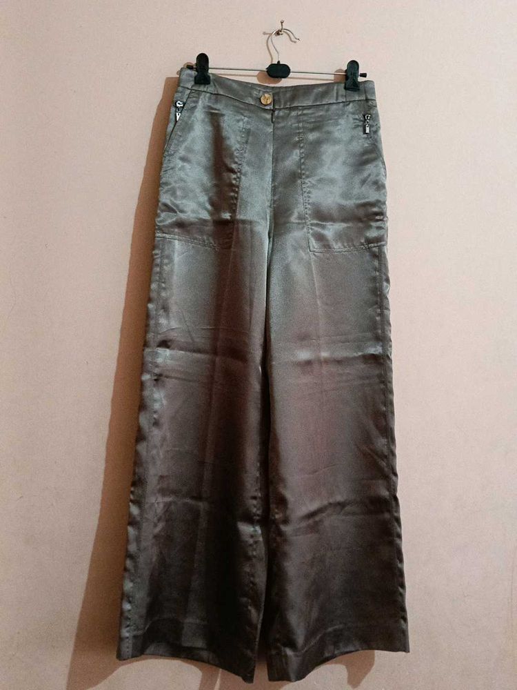 Elegant Bronze Wide-Leg Pants