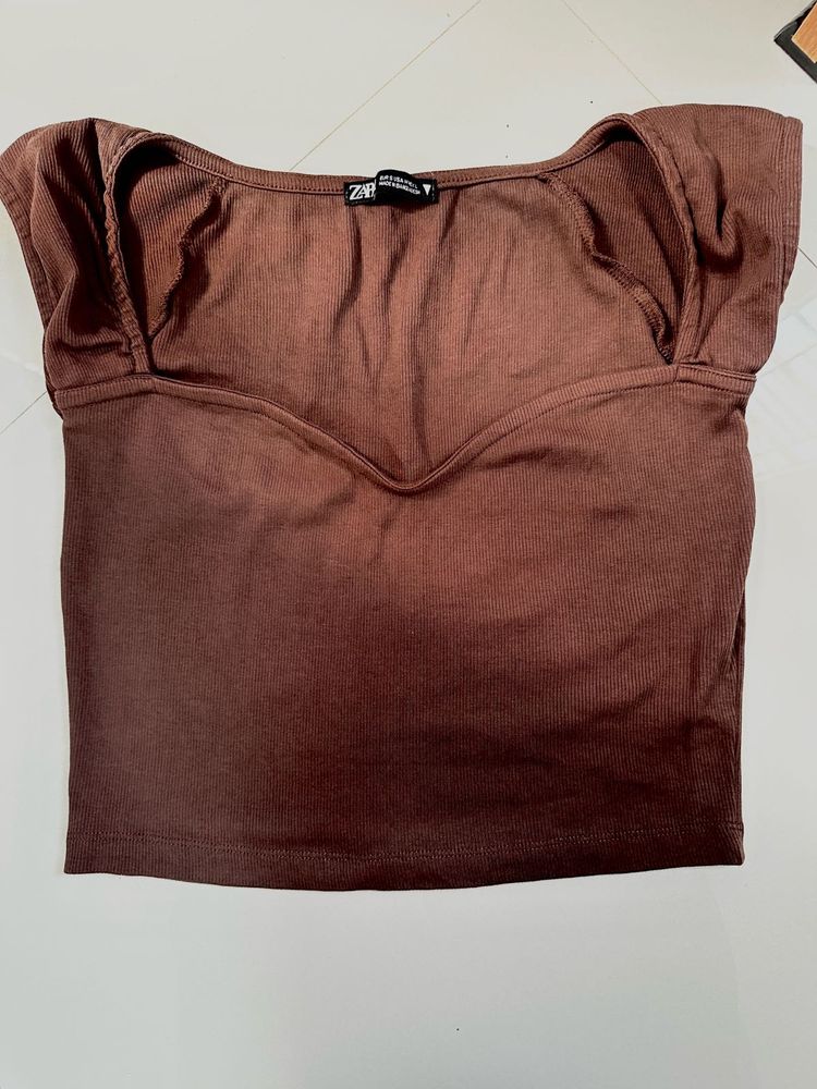 Brown Crop Top