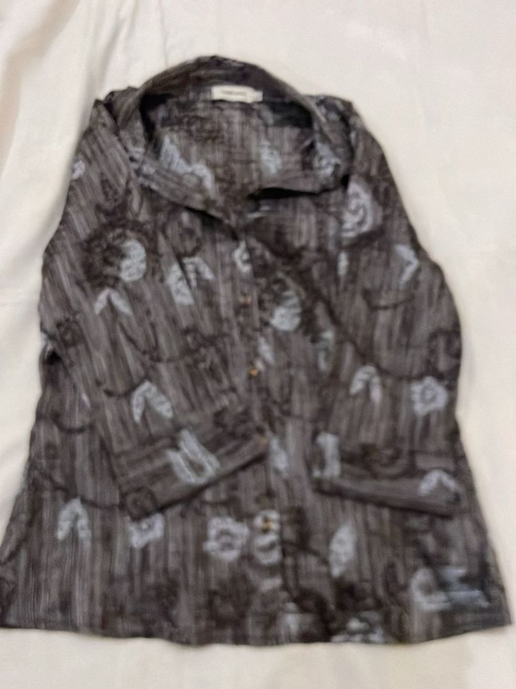 Patterned Button-Down Shirt