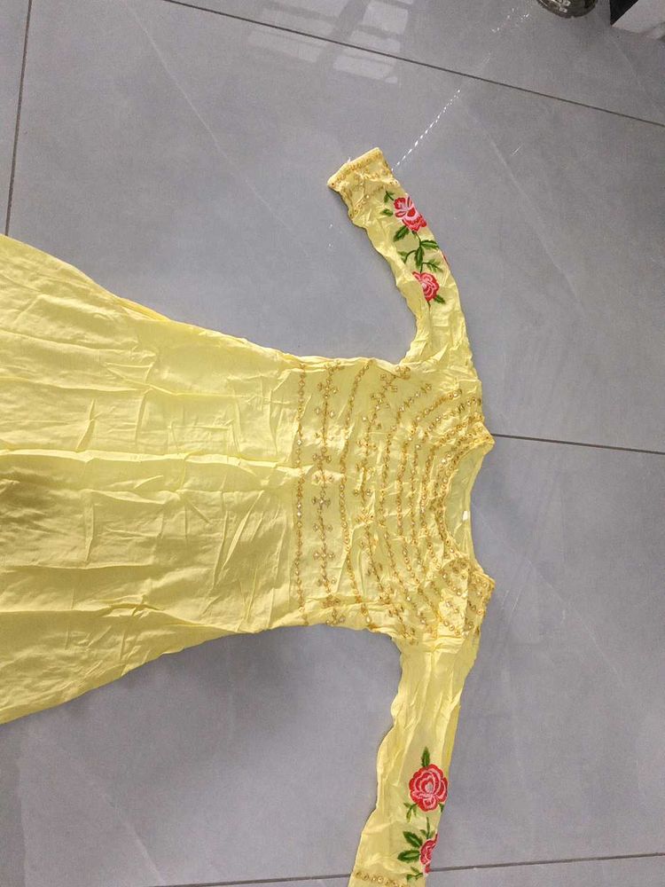 Yellow Embroidered Dress