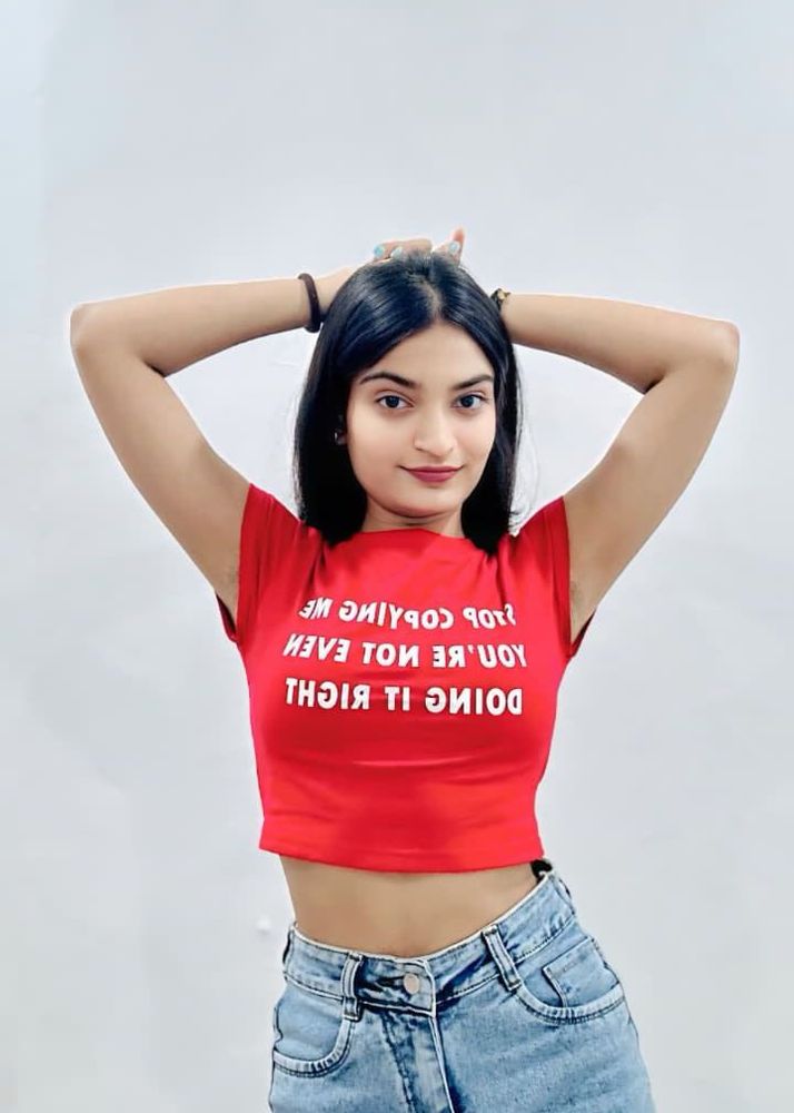 Red Graphic Crop Top
