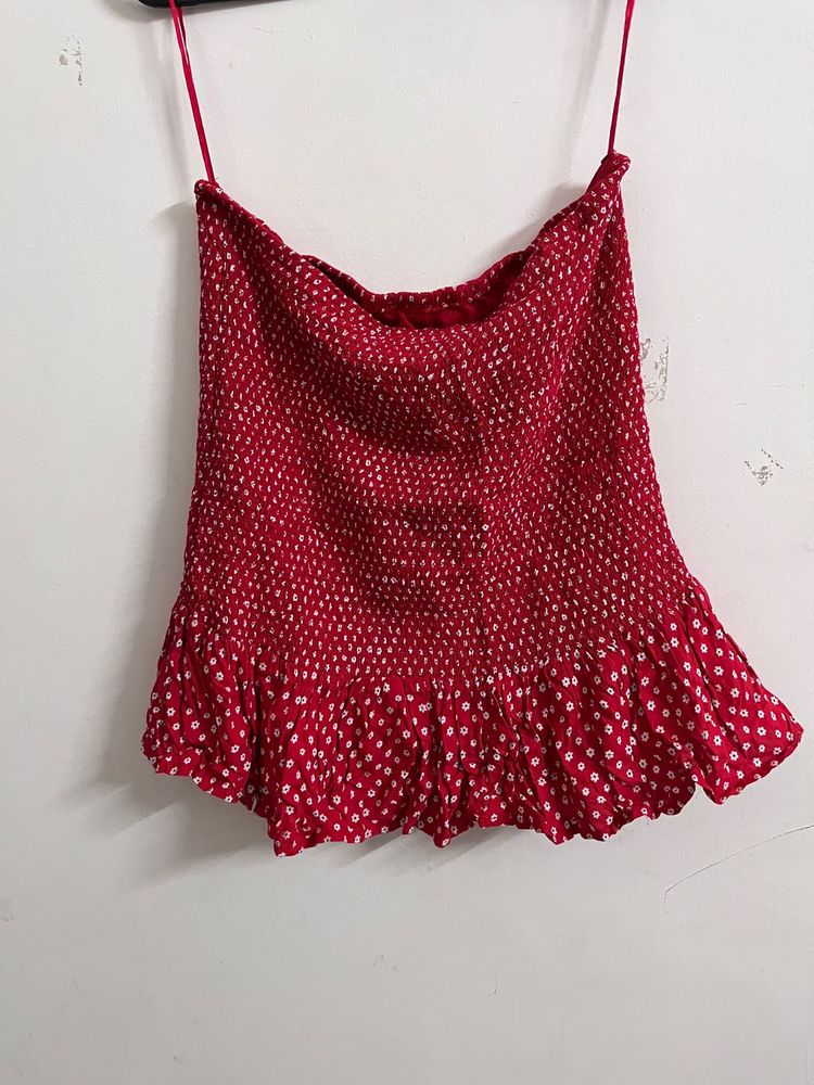 Red Polka Dot Mini Skirt