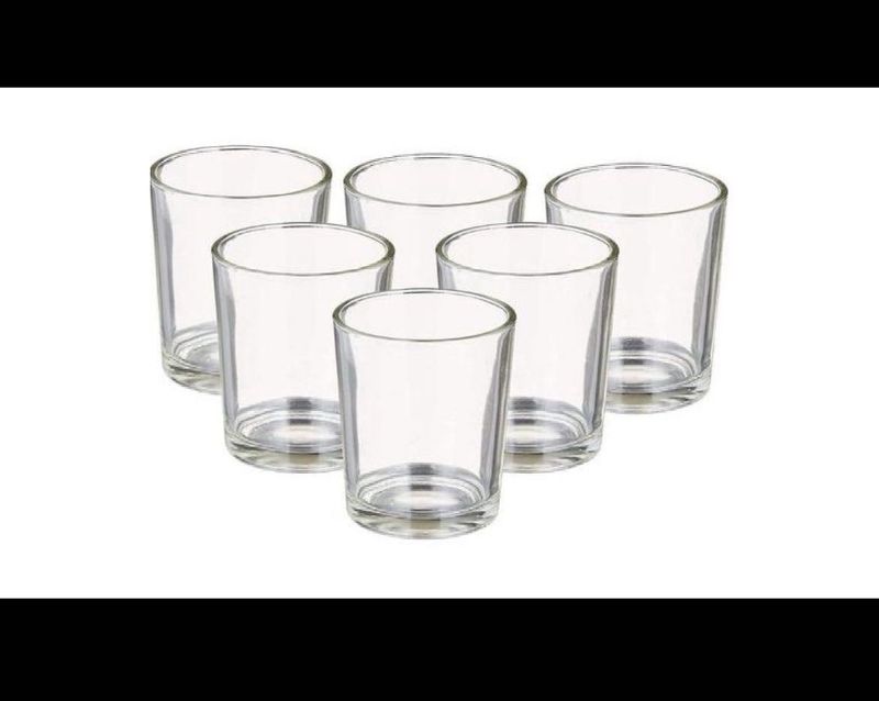 Clear Glass Candle Holders (Set of 6)