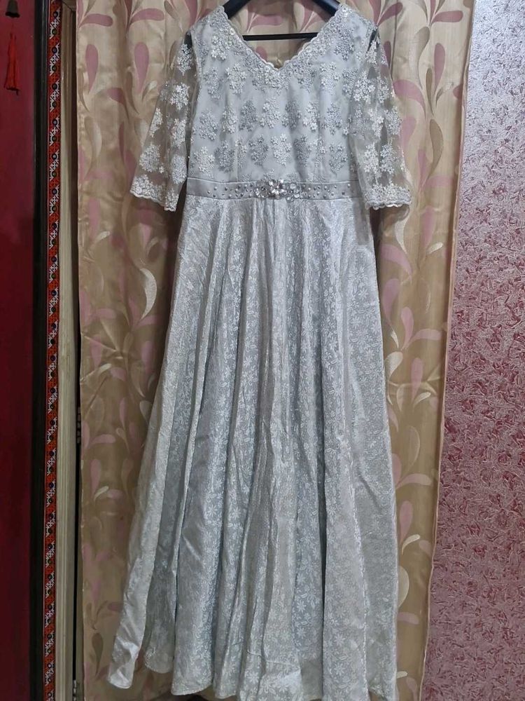 Elegant Grey Ethnic Gown