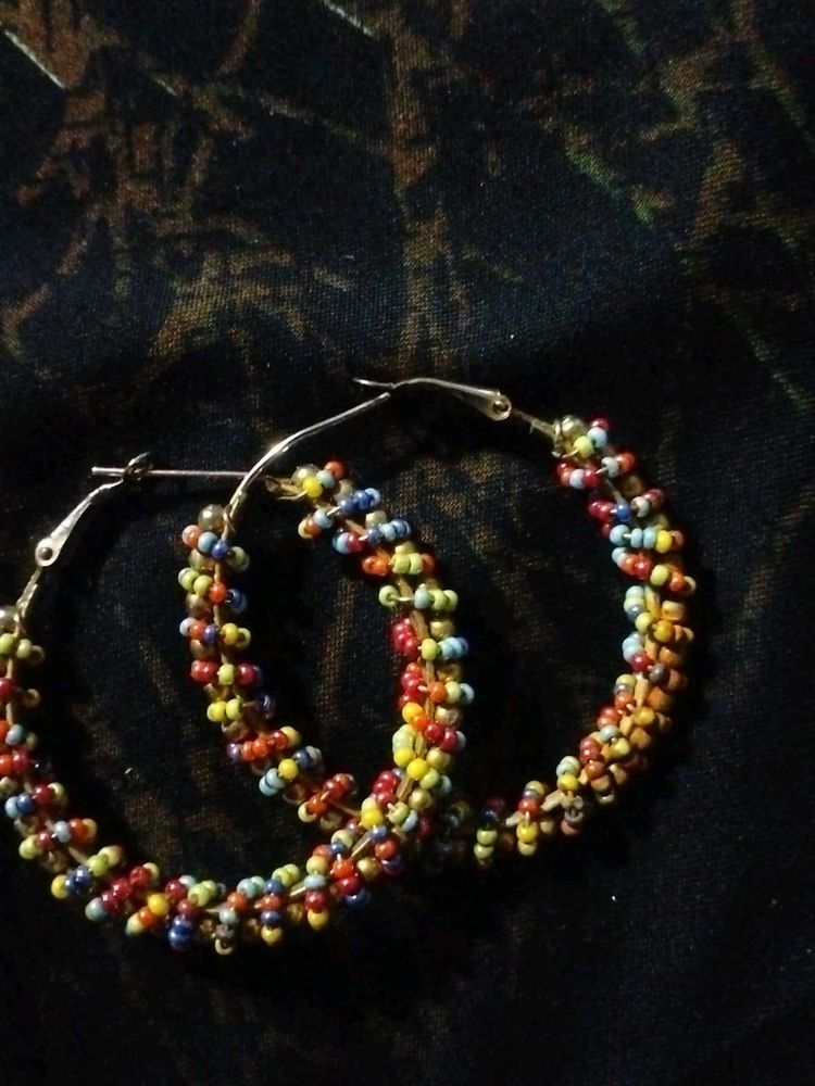 Beaded Hoop Earrings