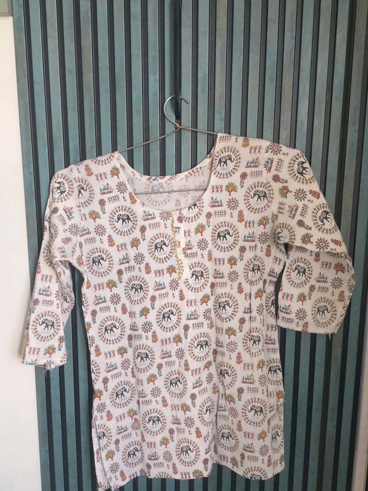 Elephant Print Kurti Top